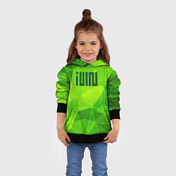 Толстовка-худи детская Gidle green poly, цвет: 3D-черный — фото 2