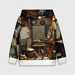 Толстовка-худи детская Мастерская художника, цвет: 3D-белый