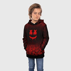 Толстовка-худи детская Marshmello red poly, цвет: 3D-черный — фото 2