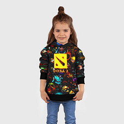Толстовка-худи детская Dota2 персонажи, цвет: 3D-черный — фото 2