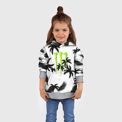 Толстовка-худи детская Monster energy пальмы, цвет: 3D-меланж — фото 2
