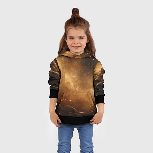 Детская толстовка Песочный фон со звездами / 3D-Черный – фото 4
