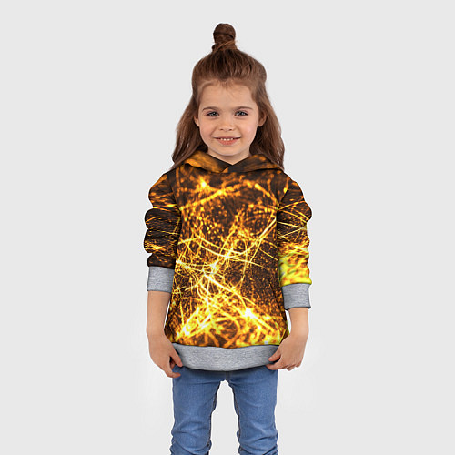 Детская толстовка Текстура золотые нити / 3D-Меланж – фото 4