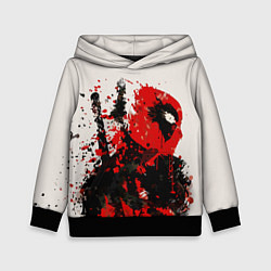 Толстовка-худи детская Дэдпул брызги, цвет: 3D-черный