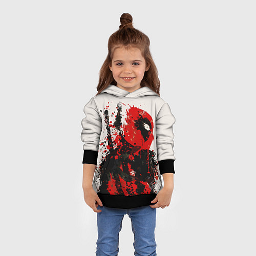 Детская толстовка Дэдпул брызги / 3D-Черный – фото 4