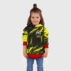 Толстовка-худи детская Opel огненный стиль, цвет: 3D-красный — фото 2