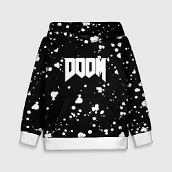 Детская толстовка Doom белые краски всплеск