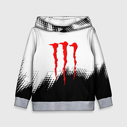 Детская толстовка Monster energy чёрно белые краски