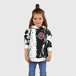 Толстовка-худи детская Mercedes краски текстура, цвет: 3D-белый — фото 2