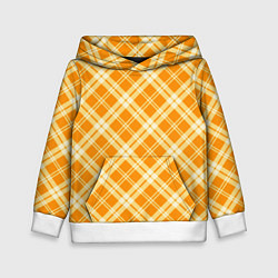Толстовка-худи детская Жёлтый крупная клетка, цвет: 3D-белый