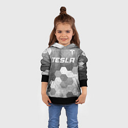 Толстовка-худи детская Tesla - grey gradient посередине, цвет: 3D-черный — фото 2