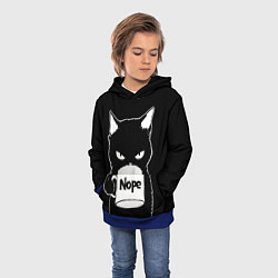 Толстовка-худи детская Angry black cat nope, цвет: 3D-синий — фото 2