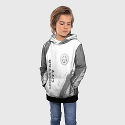 Толстовка-худи детская Leicester City - white gradient вертикально, цвет: 3D-черный — фото 2