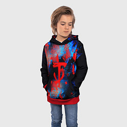 Толстовка-худи детская Doom космическая абстракция, цвет: 3D-красный — фото 2