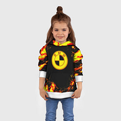 Толстовка-худи детская BMW огненные краски, цвет: 3D-белый — фото 2
