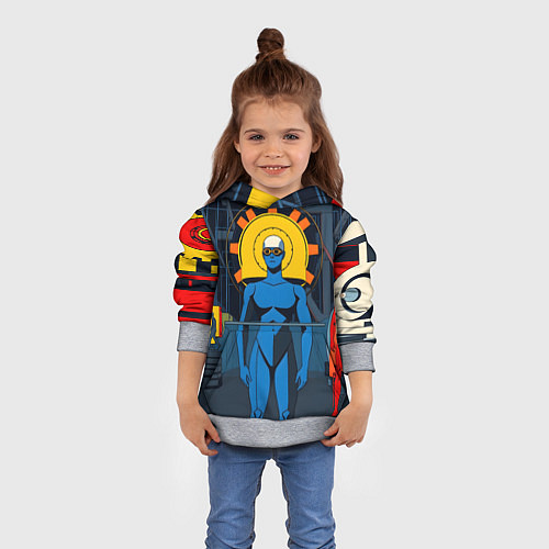 Детская толстовка Ретро фантастика / 3D-Меланж – фото 4
