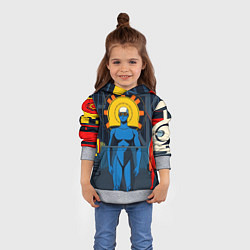 Толстовка-худи детская Ретро фантастика, цвет: 3D-меланж — фото 2