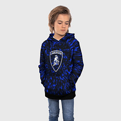 Толстовка-худи детская Lamborghini blue energy, цвет: 3D-черный — фото 2