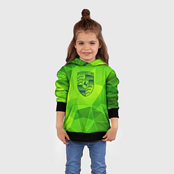 Толстовка-худи детская Porsche green poly, цвет: 3D-черный — фото 2