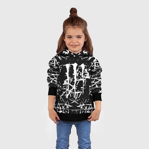Детская толстовка Monster energy белые штрихи краско / 3D-Черный – фото 4