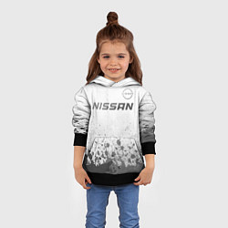 Толстовка-худи детская Nissan - white gradient посередине, цвет: 3D-черный — фото 2