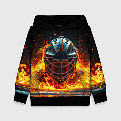 Толстовка-худи детская Голкипер в огне, цвет: 3D-черный