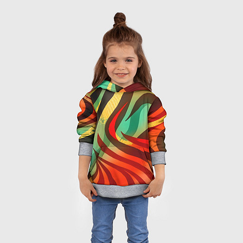 Детская толстовка Жаркая полосатая абстракция / 3D-Меланж – фото 4
