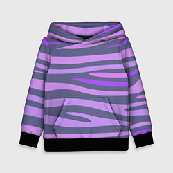 Толстовка-худи детская Лавандовые волны, цвет: 3D-черный