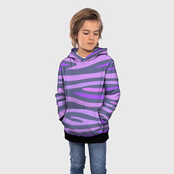 Толстовка-худи детская Лавандовые волны, цвет: 3D-черный — фото 2