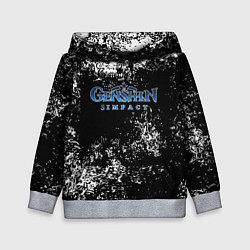 Толстовка-худи детская Genshin Impact брызги красок, цвет: 3D-меланж