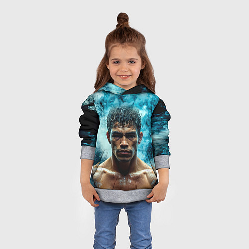 Детская толстовка Артуро Гатти в дыму / 3D-Меланж – фото 4