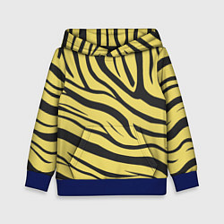 Толстовка-худи детская Светлый тигровый паттерн, цвет: 3D-синий