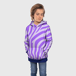 Толстовка-худи детская Лавандовый тигровый паттерн, цвет: 3D-синий — фото 2