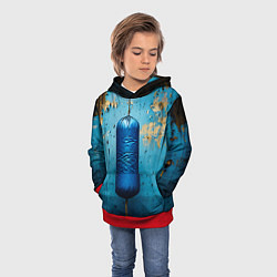 Толстовка-худи детская Синяя боксерская груша, цвет: 3D-красный — фото 2