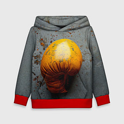 Толстовка-худи детская Желтая боксерская перчатка, цвет: 3D-красный