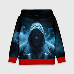 Толстовка-худи детская Боксер в дыму, цвет: 3D-красный