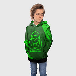 Толстовка-худи детская Elden Ring - green gradient, цвет: 3D-черный — фото 2