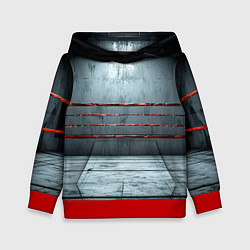 Толстовка-худи детская Серый ринг, цвет: 3D-красный