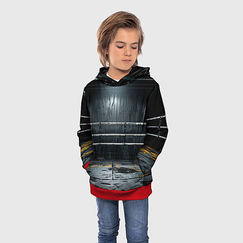 Детская толстовка Черный ринг / 3D-Красный – фото 3