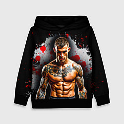 Толстовка-худи детская Дастин Порье на черном, цвет: 3D-черный