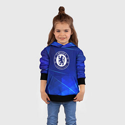 Толстовка-худи детская Chelsea blue poly, цвет: 3D-черный — фото 2