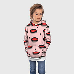 Толстовка-худи детская Круги маркер - паттерн, цвет: 3D-белый — фото 2