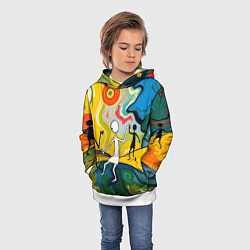 Толстовка-худи детская Танцующие человечки, цвет: 3D-белый — фото 2