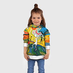 Толстовка-худи детская Танцующие человечки, цвет: 3D-белый — фото 2