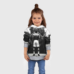 Толстовка-худи детская Мухаммед Али в черном дыму, цвет: 3D-меланж — фото 2