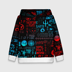 Толстовка-худи детская Twenty one pilots rock pattern, цвет: 3D-белый