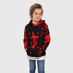 Толстовка-худи детская Doom красные краски, цвет: 3D-белый — фото 2