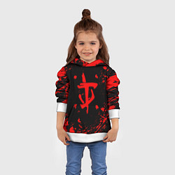 Толстовка-худи детская Doom красные краски, цвет: 3D-белый — фото 2