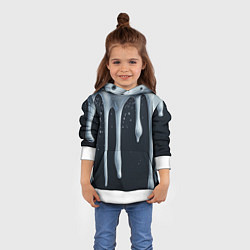 Толстовка-худи детская Белая объемная слизь текстура, цвет: 3D-белый — фото 2