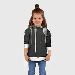 Толстовка-худи детская Белая слизь текстура, цвет: 3D-белый — фото 2